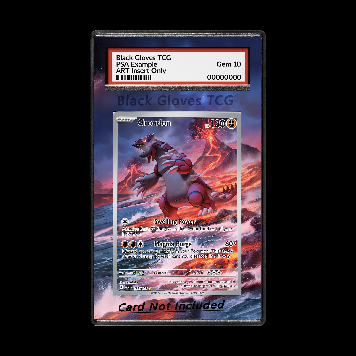 Groudon 199/182 Extended Art Case for Pokemon Card - No Card
