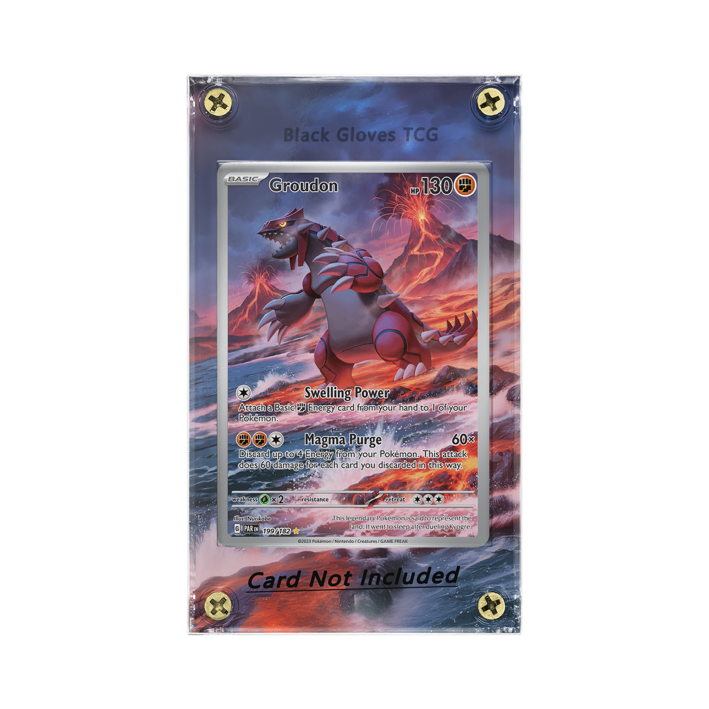 Groudon 199/182 Extended Art Case for Pokemon Card - No Card