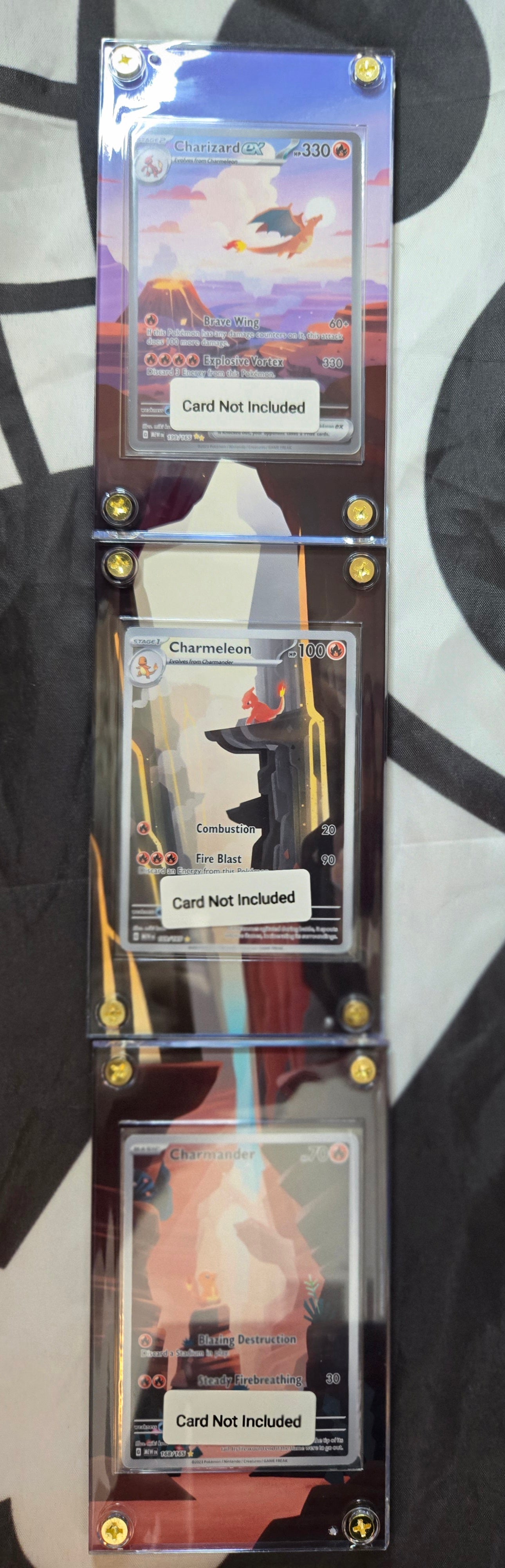 Charmander Charmeleon Charizard ex 151 | Pokemon Extended Art Cases (No Cards)