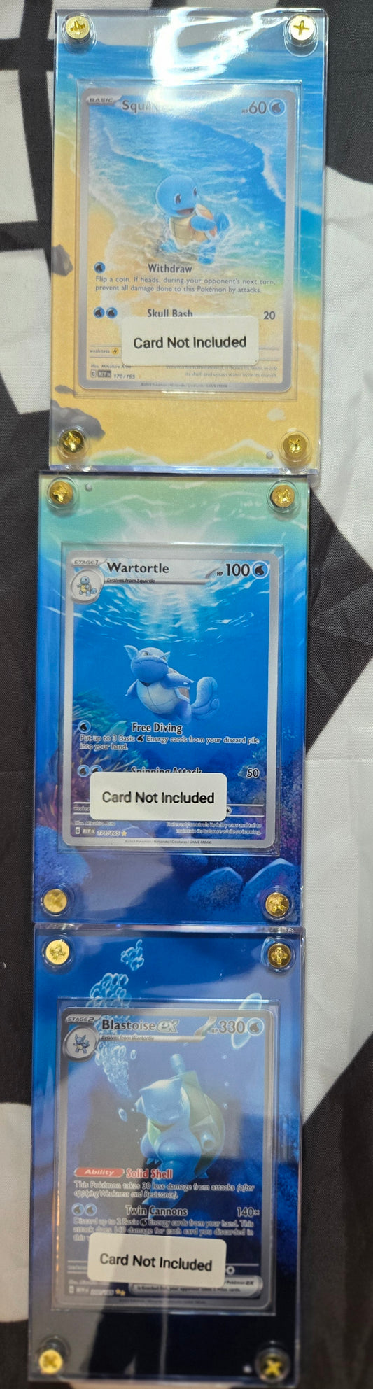 Squirtle Wartortle Blastoise ex 151 | Pokemon Extended Art Cases (No Cards)