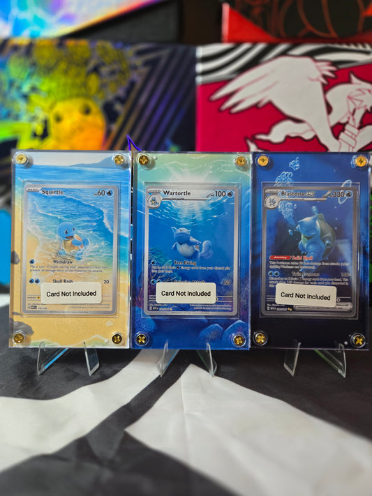 Squirtle Wartortle Blastoise ex 151 | Pokemon Extended Art Cases (No Cards)